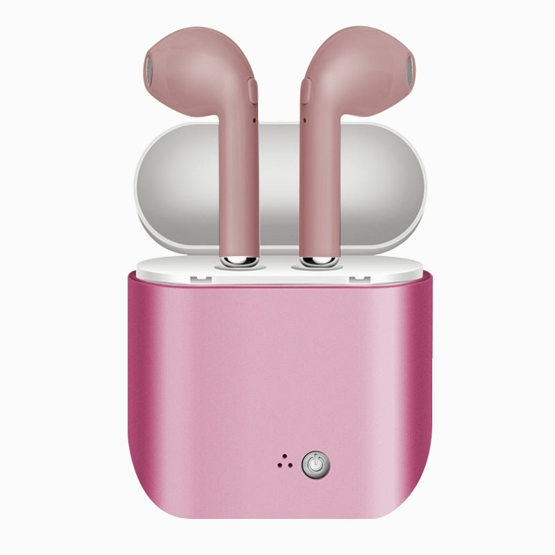 Metallic Wireless Earbuds & Charging Case Set Rose Gold In-Ear Headphones - Tophatter Daily Deals